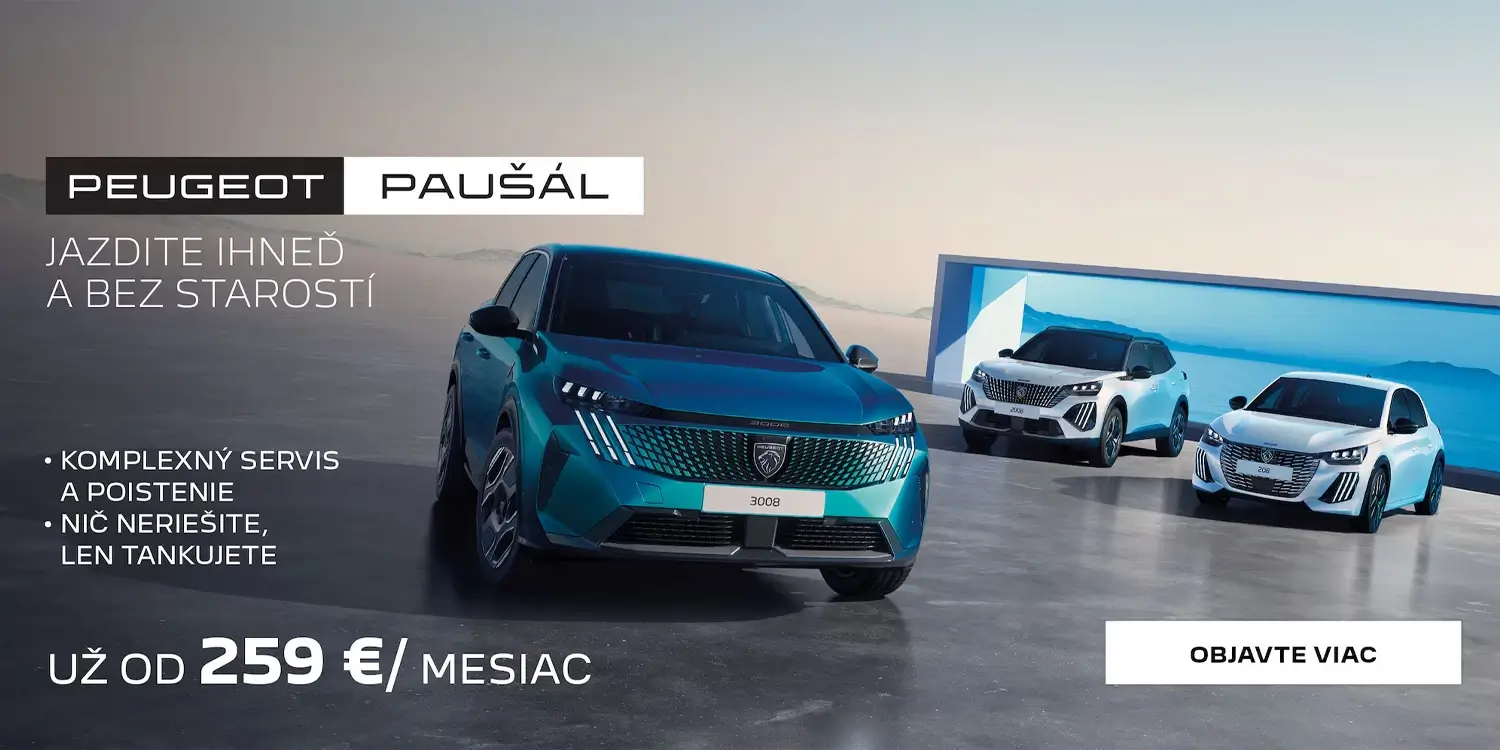 Modely Peugeot 3008, 2008 a 208 v ponuke Peugeot Paušál už od 259 € mesačne s komplexným servisom a poistením – BEGAM Trnava